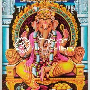 Lod Ganesha vintage print - Thevar art gallery