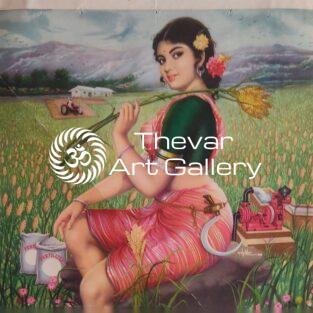 Lady antique Vintage print - Thevar art gallery
