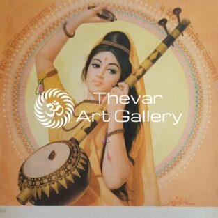 Artist J.P.Singhal antique vintage print - Thevar art gallery