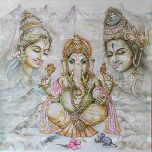 Artist Silpi Ganesh antique vintage paintings - Thevar art gallery