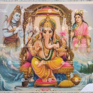 Artist Indra Sharma antique Vintage print - Thevar art gallery