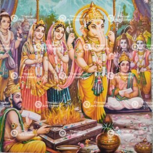 Artist Indra Sharma antique Vintage print - Thevar art gallery