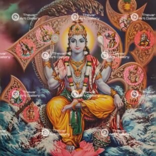Maha Vishnu antique Vintage print - Thevar art gallery