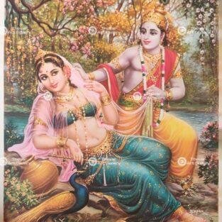 Artist Sapar Bros antique vintage print- Thevar Art Gallery