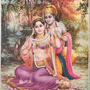 Artist Sapar Bros antique vintage print- Thevar Art Gallery